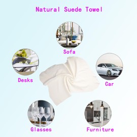 Chamois Cloth for Car - Genuine Sheepskin Leather Drying Towel | Large Cleaning Rag | Super Absorbent | Soft & Gentle | Ideal for Car Care