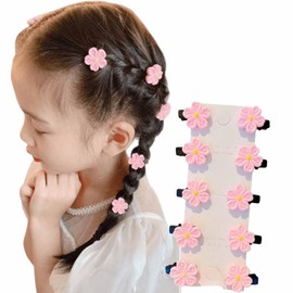 Solaweave 10 Pcs Floral Mini Clips, Plastic Hair Accessories, For Girls, Colorful Hair Clips, Recitals, Kindergarten Graduation Ceremonies, Hair Ornaments, Gift (Cherry Blossom Pollen)