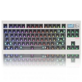 Cmokifuly GMK87 TKL Mechanical Keyboard Kit Tri-Mode for 3/5pin Switches,85 Keys+Rotary Knob+TFT-LCD Screen Hotswap PCB Gasket Mounted,VIA Programmable DIY Keyboard Kit (White)