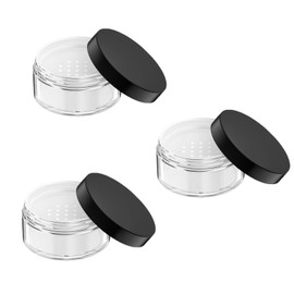 Yuecy 3pcs 10ml/0.35oz Plastic Empty Travel Mini Loose Powder Jars Refillable Makeup Storage Containers Reusable No Spill Compact (3pcs)