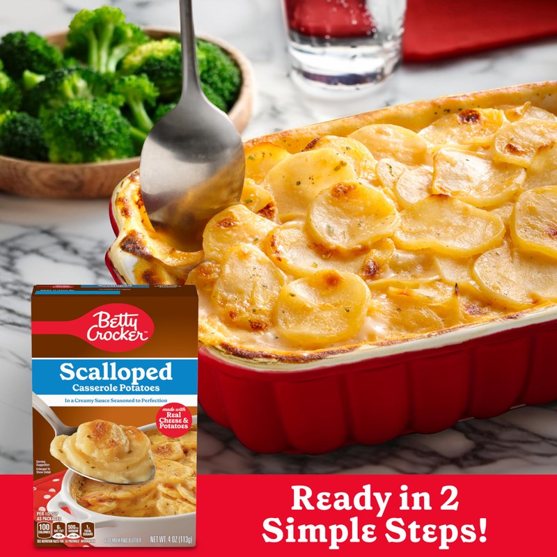 Betty Crocker Scalloped Casserole Potatoes, Made with Real Cheese, 4