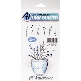 Art Impressions Watercolor Cling Rubber Stamps, Fall