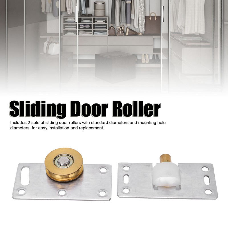 2 Sets Sliding Door Roller Brass Stainless Steel Pulley for