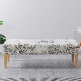 EVOLLER Waterproof Dining Bench Cover 54Inch Long Stretch Rectangle Floral Bench Seat Slipcover for Dining Room, Bedroom,Living Room Washable (Waterproof Elegent-Flowers)