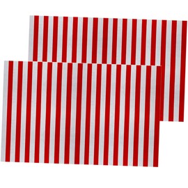 WOONEKY Striped Tablecloth Waterproof Fitted for Christmas Party Cover Black Reusable Plastic Tablecloth