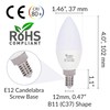 Simba Lighting LED Candelabra Light Bulbs B11 (C37) Candle Shape