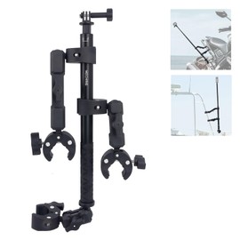 Motorcycle Ebike Mount kit for Insta360 X5, Bike & Golf Car Handlebar Clamp Mount and 59" Invisible Selfie Stick Bundle Kit, Super Clamp, Action Camera Adapter for GO2/3/3S/DJl, JC027
