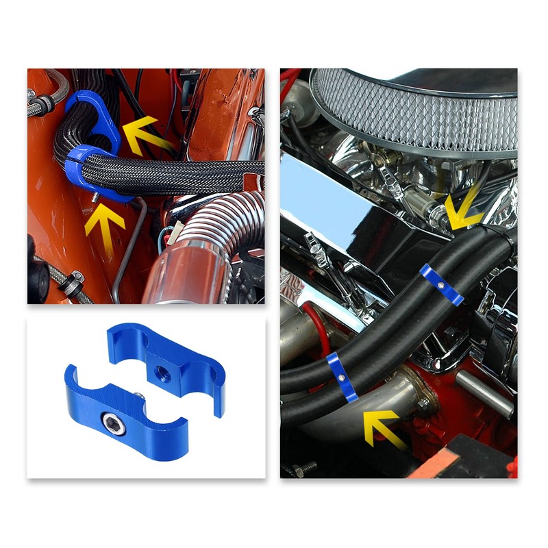 X AUTOHAUX 3pcs AN4 Car Hose Separator Clamp Fuel Line