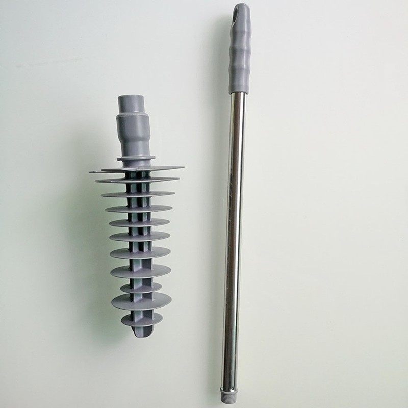 Flexible Toilet Brush Plastic Bathroom Clogging Cleaner Stainless Steel Long