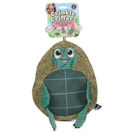 Bow Wow Stuffing-Free Fleck Fur Animal Dog Toy – Crinkle & Squeaker – Plush Tug & Chew Toy – Animal May Vary