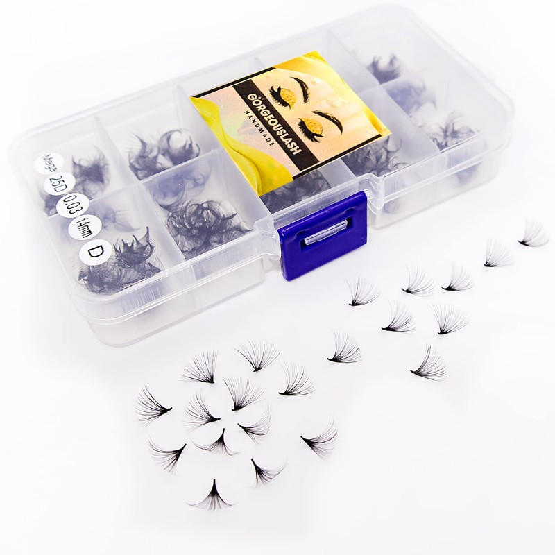 GorgeousLash 20D, 25D Mega Lashes. 500 Premade Volume Lash Fans.