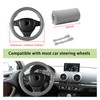 Kewucn Genuine Leather Steering Wheel Cover, 15" Universal Car Steering