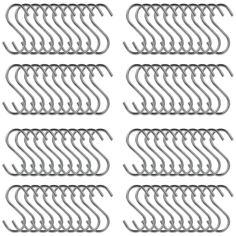 RHBLME 100 Pack S Hooks - 2.8 Inch Small Heavy