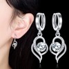 Drop Earrings for Women Girl, Silver Hoop Dangle Earrings with