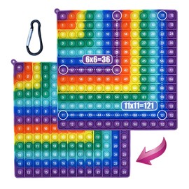 Zamety Pop It 2-in-1, Autism Toy, Plopper Toy, Pop It Game, 20 x 20 cm, Anxiety Relieving Stress Relief Toy, Children Adults Multiplication and Addition Double-Sided Learning Toy