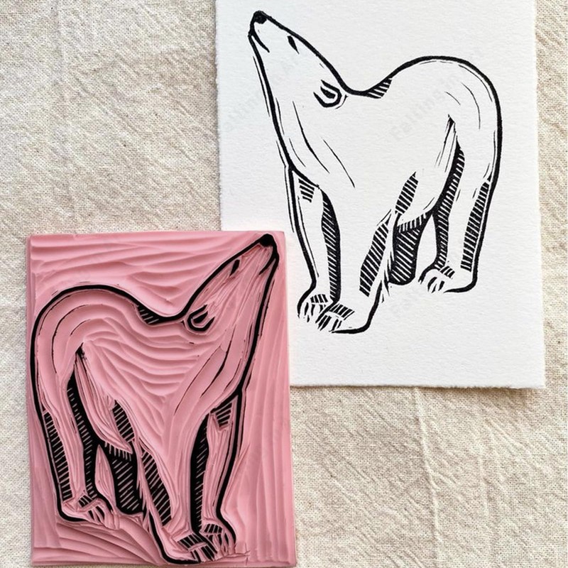 Falling in Art 4 x 6" Pink Rubber Carving Blocks,