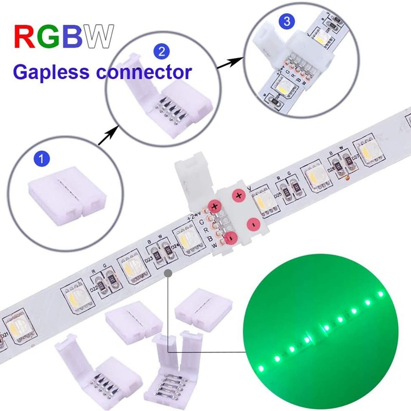 RESFNSE 5 Pin LED Strip Connector Kit White LED Strip