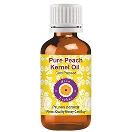 Deve Herbes Pure Peach Kernel Oil (Prunus persica) 100% Natural Therapeutic Grade Cold Pressed 30ml (1.01 oz)