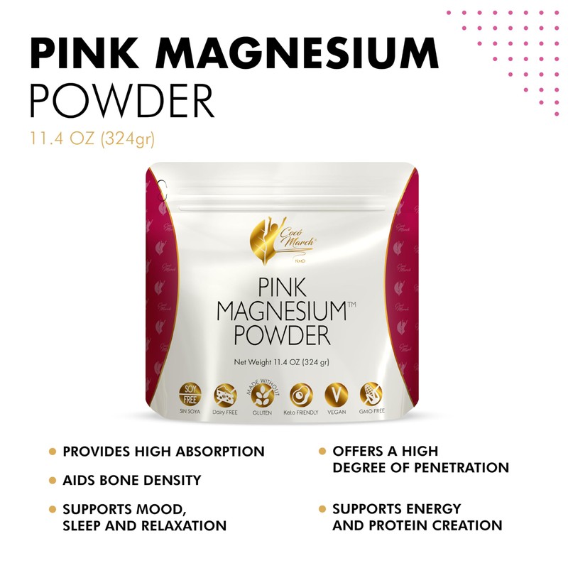 Cocó March N.M.D Pink Magnesium Powder - Promotes Sleep, Relaxation