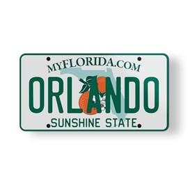 Orlando Florida State License Plate Style Magnet for Car Fridge Locker Metal Door - 3.5"