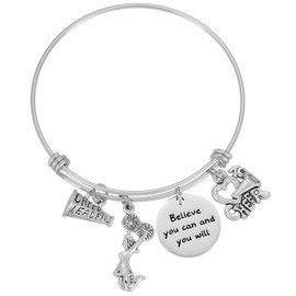 Kivosliviz Cheer Bracelet Cheerleader Bracelet Cheerleading Charm Jewelry Cheer Team Gift Cheer Bracelet