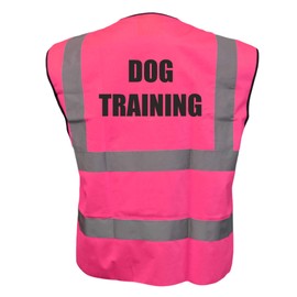 Dog Training, Dog Walker Pink Hi Viz Vis Vest Reflective Waistcoat Jacket Road Safety High Visibility, Medium