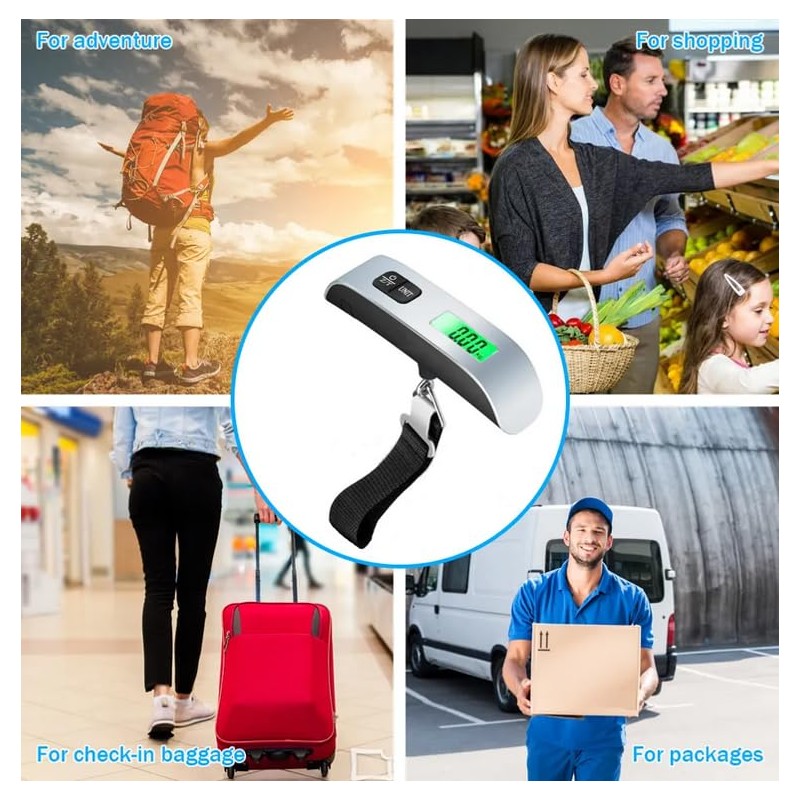 2 Packs Luggage Scale, Digital Electronic LCD Display Tare Function