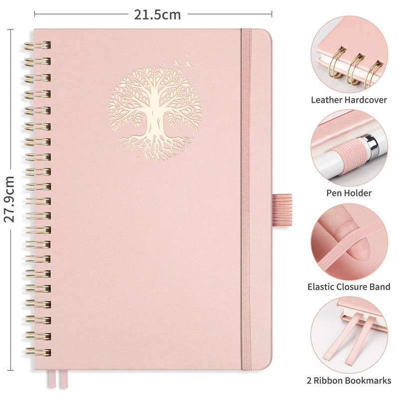 RETTACY Bullet Dotted Journal - A4 Notebook Hardcover Leather Journal,Dot