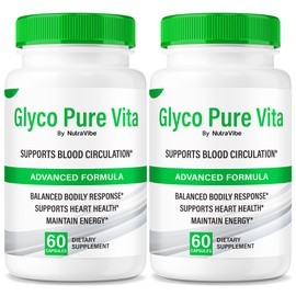 (2 Pack) Glyco Pure Vita – Premium Formula Support with Naturally Derived Ingredients to Help Maintain Energy, Balanced Levels, and a Healthy Circulation— Just 2 Easy-to-Take Pills (120 Capsules)
