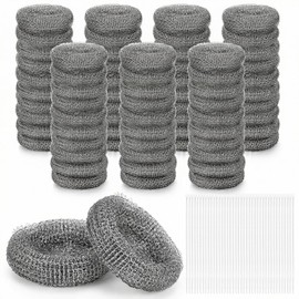 Afcabakila 72 Pieces Washing Machine Lint Trap – Stainless Steel Hose Filter, Mesh Drain Catcher, Washer Sock Lint Remover, Rust-Free Snare Laundry Filter with Nylon Cable Ties, 29cmx6.5cm