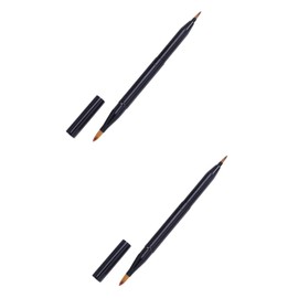 Healeved 2pcs Dicephalous Lip Brushes Black Dual-ended Applicator for Lipstick and Gloss Essential Makeup Tool for Even Color Application Portable and Easy to Use