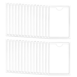 Betinyar 30 Pieces Self-Adhesive Index Card Pockets Clear with Top Open For Loading, 7 x 10 cm/2.7 x 3.9 Inch Sticky Business Card Holder Pocket, Self Adhesive Label Holder for Business Cards, Label