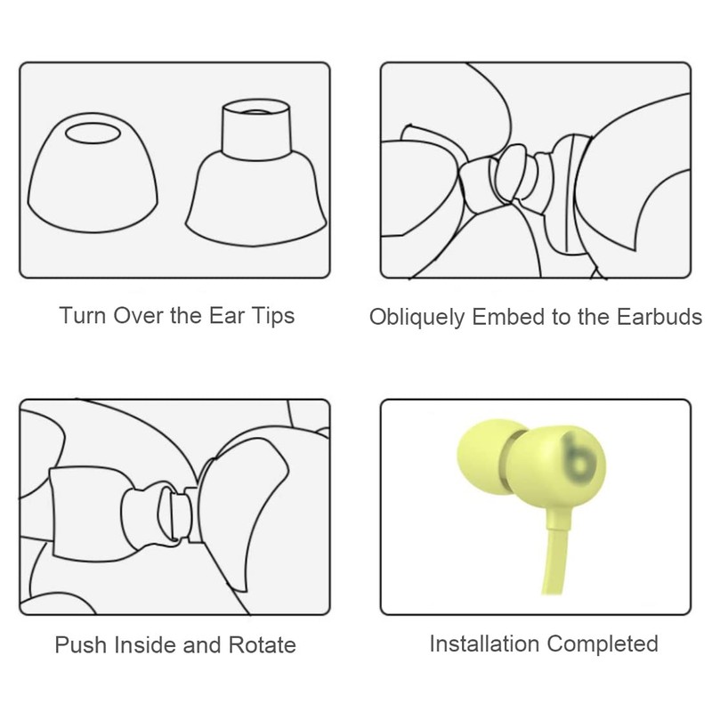 ALXCD Ear Tips Compatible with Beats Flex Earbuds, S/M/L/D 4