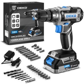 DEKO 20V Cordless Power Drill Set ‚Äì Compact & Electric Drill Kit with 1500mAh Battery, Charger Bits Ideal for Home DIY & Professional Use  Portable Variable Speed Springtok:_blue