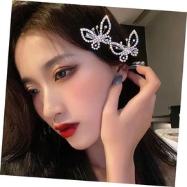 Gatuida 3Pcs Rhinestone Butterflies Barrette Hair Clips for Women Elegant Hair Accessories for Styling for Chic Outfits and Special Occasions