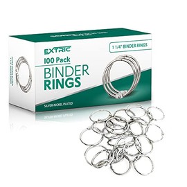 Binder Rings, 1 1/4 Inch - 100 Pack Metal Rings, Heavy Duty Steel Book Rings - Use for Paper Rings, Key Rings, Binder Ring, Metal Rings for Index Cards Great for Home, School, and Office