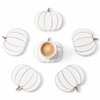 FoldTier 6 Pcs Marble Pumpkin Fall Coasters, Halloween Drink Coasters
