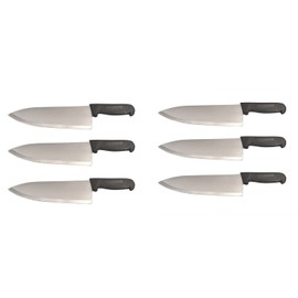 Cozzini Cutlery Imports 10" Chef Knife Choose Your Color - Razor Sharp Commercial Kitchen Cutlery - Cook's Knives (6 Pack - Black)