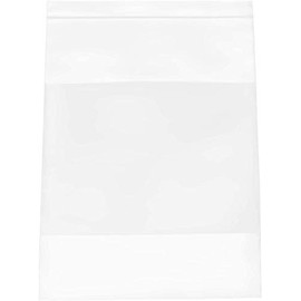 CuteBox Re-Sealable White Block Zip Lock Seal Poly Bags (8" x 10") for Retail, Party Favors, Organization, Storage and Crafts