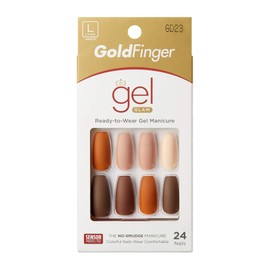 Gold Finger Gel Glam Design Nail (GD23)