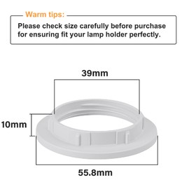 DiCUNO Lamp Shade Reducer Ring for E27, E27 Plate Light Fitting, Lampshade Washer Adaptor Converter for Fitting Edison Socket, ES Lamp Shades White, 4 Pieces
