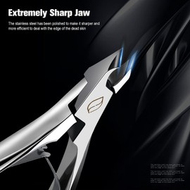 FERYES Professional Cuticle Nippers 6 mm Jaw for Dead Skin, Extremely Sharp Cuticle Trimmer Remover Pedicure Manicure Nail Tool