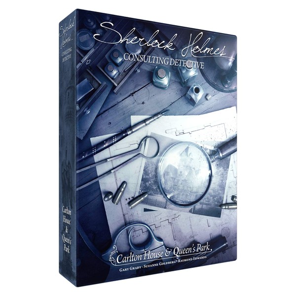 Sherlock Holmes Consulting Detective - Carlton House & Queen's Park Board Game - Captivating Mystery Game for Kids and Adults, Ages 14+, 1-8 Players, 90 Minute Playtime, Made by Space Cowboys