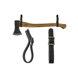 1844 Helko Werk Germany Leather Axe Hangers - Wall Hanging Leather Straps with Adjustable Buckle for Axes, Hatchets, Tools with Handles, for Wall Displays - Made in USA (Axe Hangers Black) #8878ABK