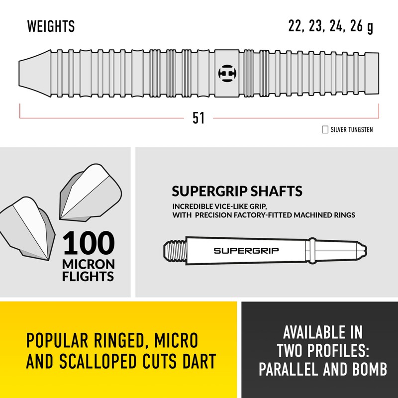 Harrows NX90 90% Tungsten Darts | Steel Tip Darts Set