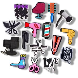 MOKADON 16 Pcs Hair Cutting Shoe Charms, Shoe Decoration Party Gifts For Boys Girls Kids, Women.
