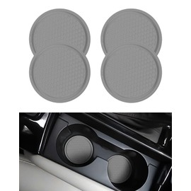 LOZTBUE 4 Pack Car Coasters, Car Cup Holder Insert, Diameter PVC Thickened Black Car Coasters, Non-Slip Car Coasters for Coffee Cups