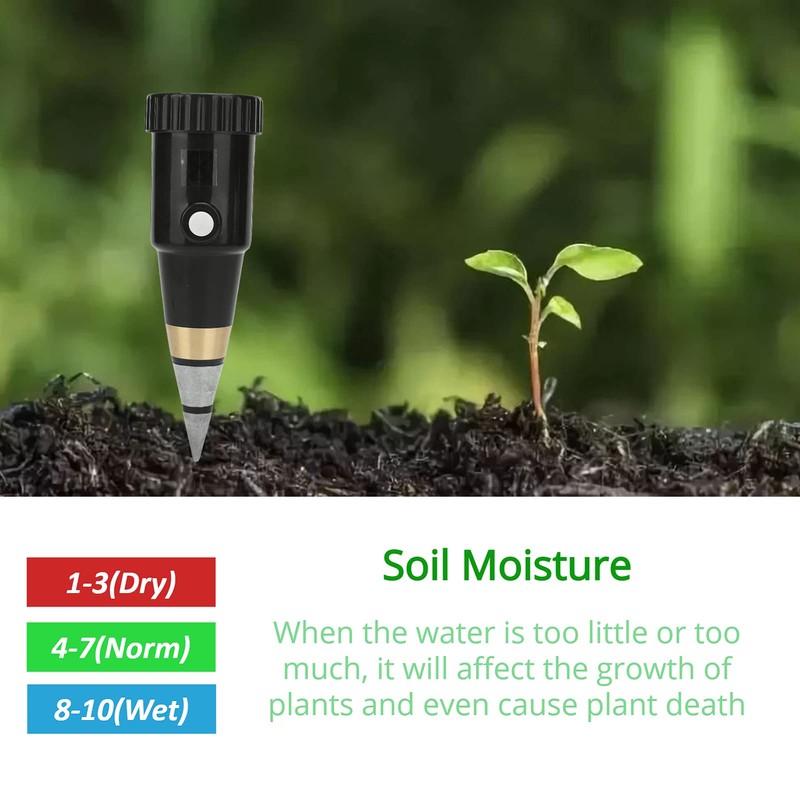 Soil PH Meter, Portable Electronic Moisture Sensor 3~8 PH Instrument