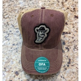Legacy New Mexico State University Adjustable Trucker Hat Mascot Mesh Burgundy Khaki