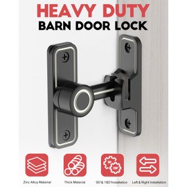 Heavy Duty Gate Latches 90 Degree Right Angle Barn Door Lock, Anti-Theft Sliding Door Lock Latch for Wooden Fence Garden Bathroom Outdoor Garage Window Include Screw (Luminous Black)